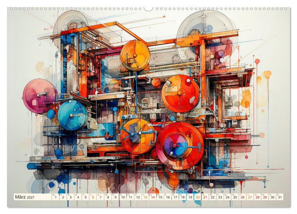 Maschinen Zukunft Kunst (CALVENDO Wandkalender 2027)