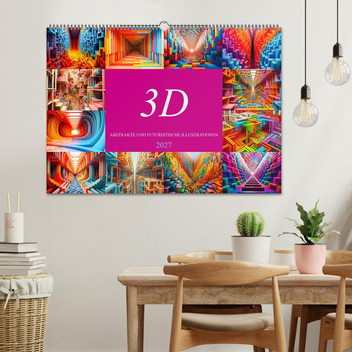 3D - Abstrakte und futuristische Illustrationen (CALVENDO Wandkalender 2027)