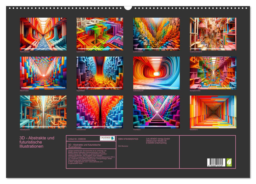 3D - Abstrakte und futuristische Illustrationen (CALVENDO Wandkalender 2027)