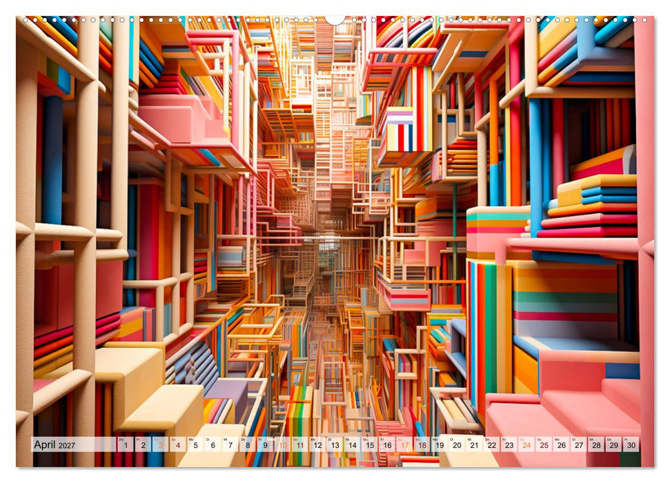 3D - Abstrakte und futuristische Illustrationen (CALVENDO Wandkalender 2027)