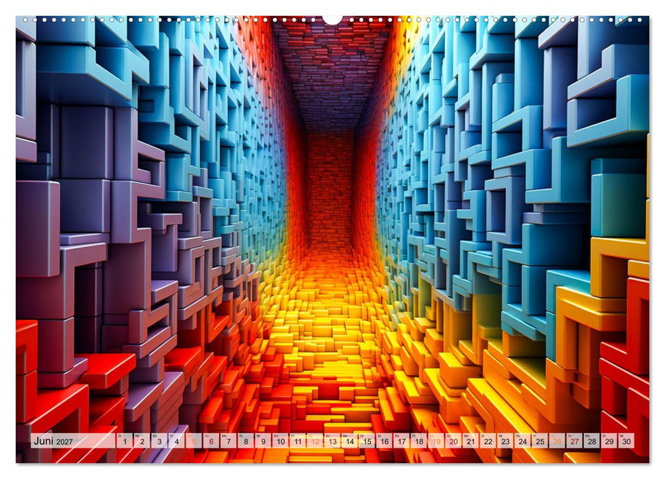 3D - Abstrakte und futuristische Illustrationen (CALVENDO Wandkalender 2027)