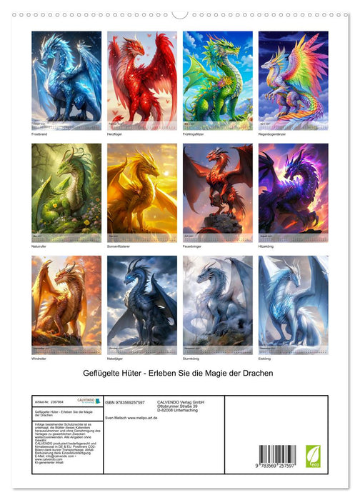 Geflügelte Hüter - Erleben Sie die Magie der Drachen (CALVENDO Premium Wandkalender 2027)