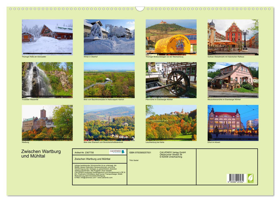 Zwischen Wartburg und Mühltal (CALVENDO Wandkalender 2027)