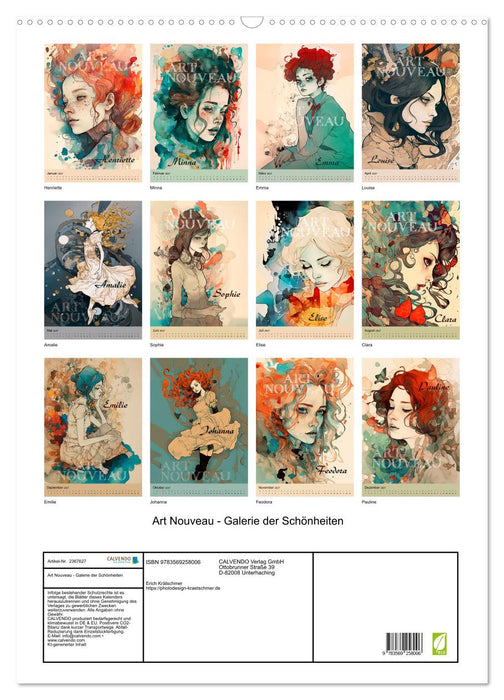 Art Nouveau - Galerie der Schönheiten (CALVENDO Wandkalender 2027)