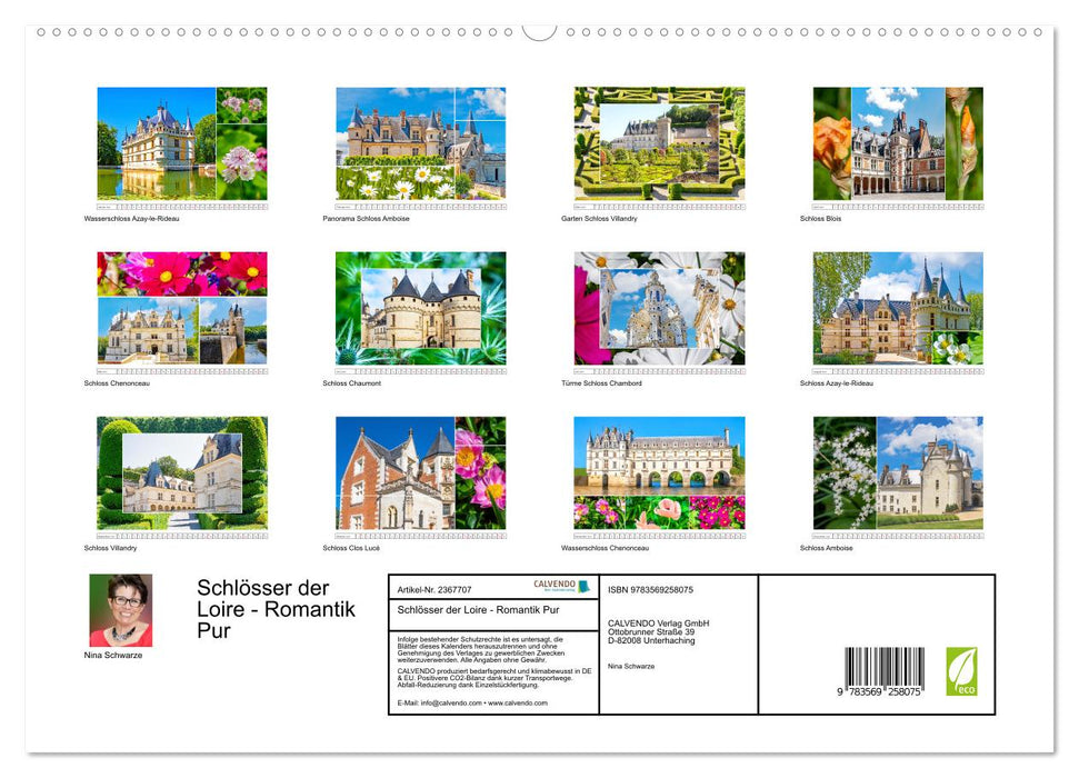 Schlösser der Loire - Romantik Pur (CALVENDO Premium Wandkalender 2027)