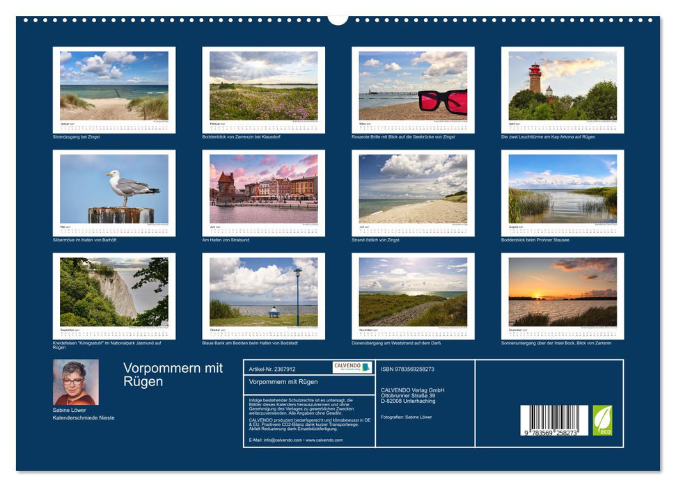 Vorpommern mit Rügen (CALVENDO Premium Wandkalender 2027)