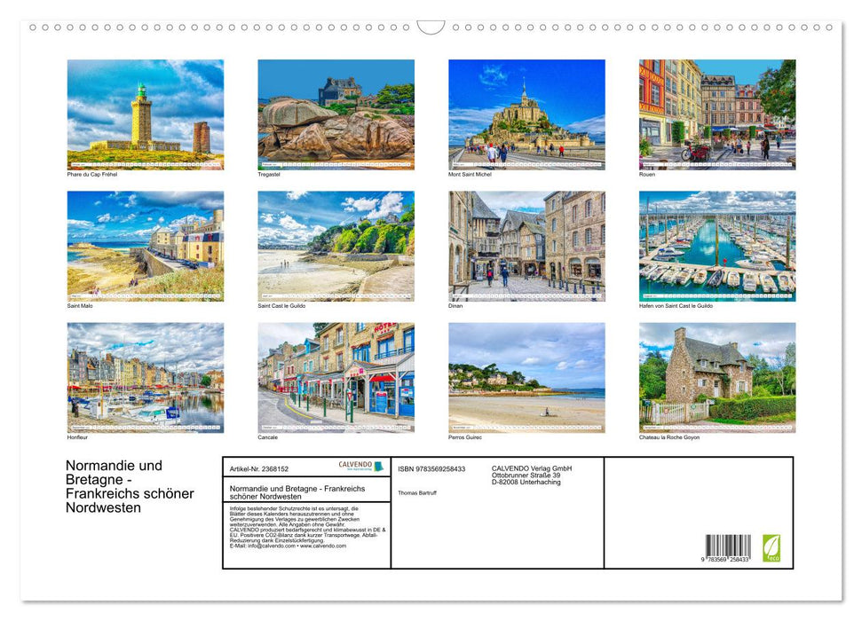 Normandie und Bretagne - Frankreichs schöner Nordwesten (CALVENDO Wandkalender 2027)