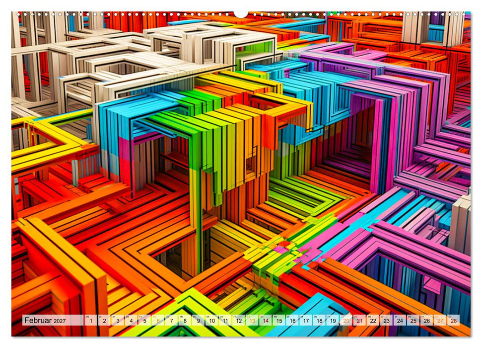 3D - Abstrakte und futuristische Illustrationen (CALVENDO Premium Wandkalender 2027)