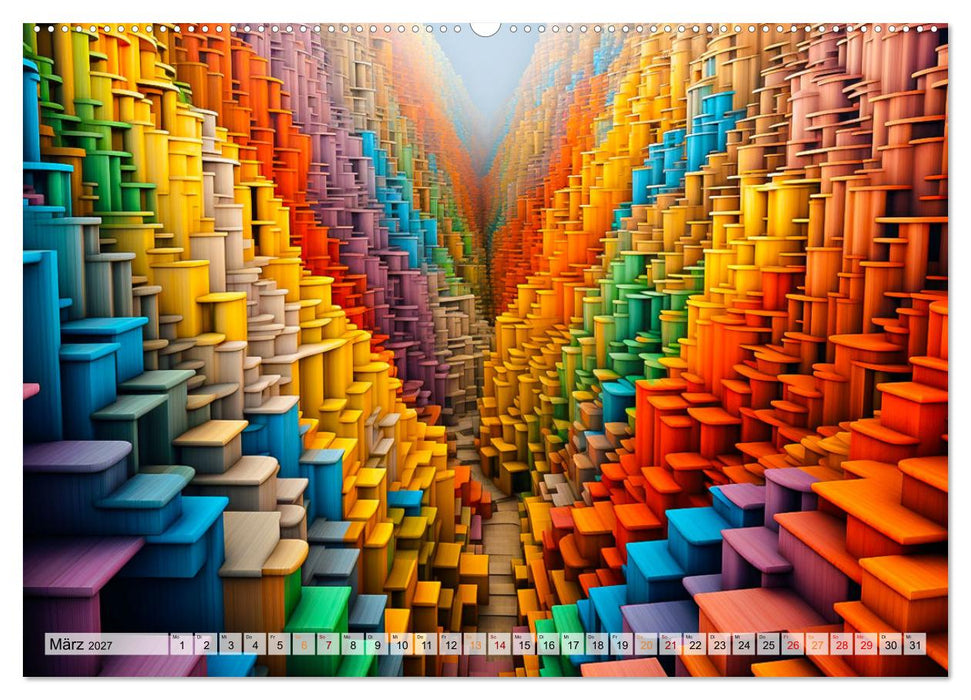 3D - Abstrakte und futuristische Illustrationen (CALVENDO Premium Wandkalender 2027)