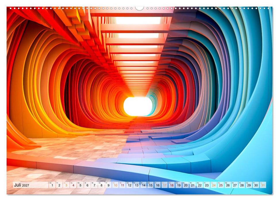 3D - Abstrakte und futuristische Illustrationen (CALVENDO Premium Wandkalender 2027)