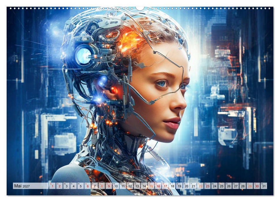 KI - Wie sich die künstliche Intelligenz selbst sieht (CALVENDO Premium Wandkalender 2027)