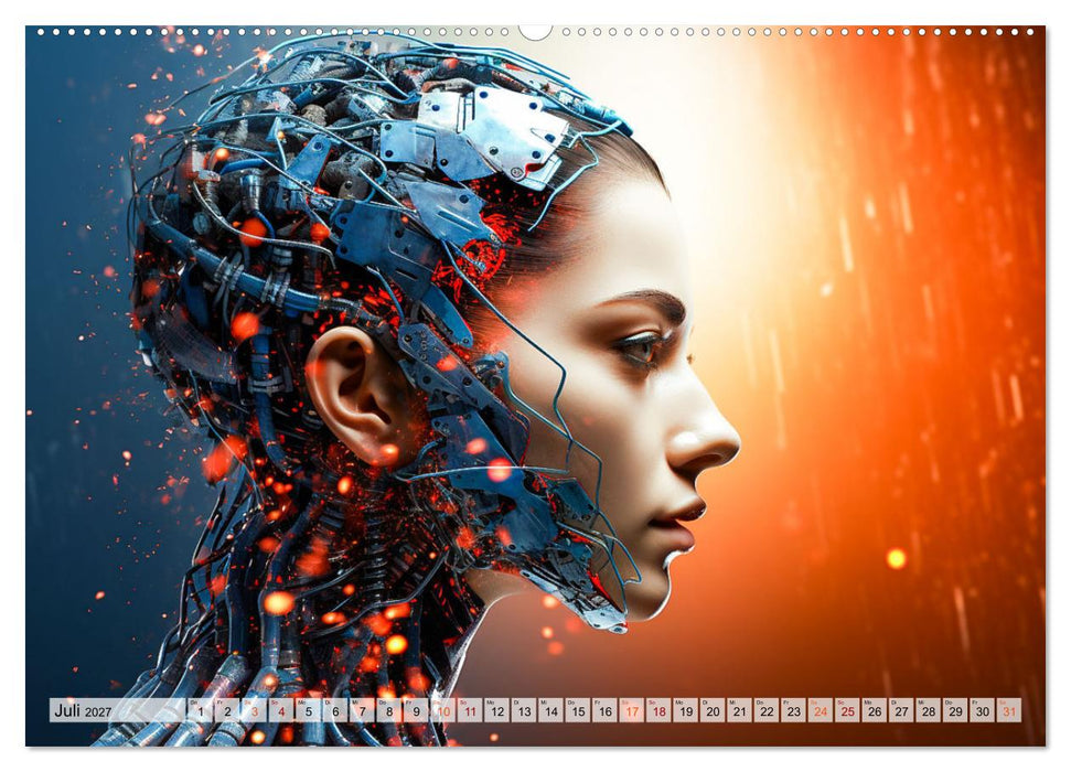 KI - Wie sich die künstliche Intelligenz selbst sieht (CALVENDO Premium Wandkalender 2027)