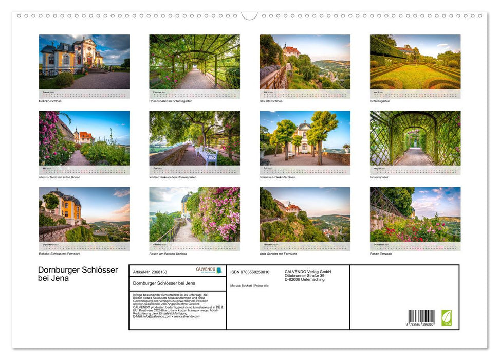 Dornburger Schlösser bei Jena (CALVENDO Wandkalender 2027)