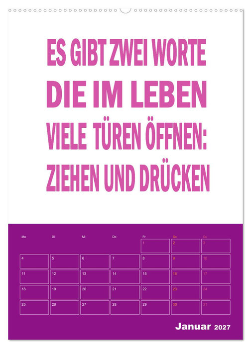 Memo an mich mit Jahresplaner (CALVENDO Wandkalender 2027)