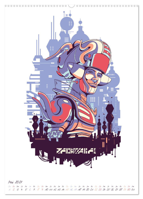 Cyberpunk Futuristische Städte (CALVENDO Premium Wandkalender 2027)
