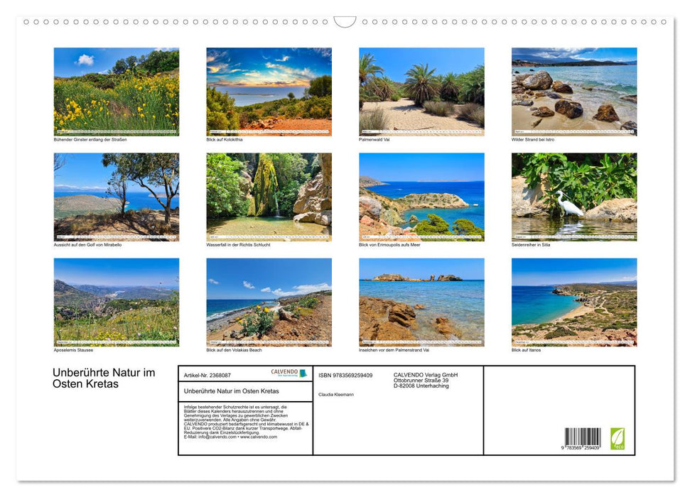 Unberührte Natur im Osten Kretas (CALVENDO Wandkalender 2027)