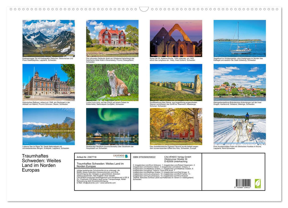 Traumhaftes Schweden: Weites Land im Norden Europas (CALVENDO Wandkalender 2027)