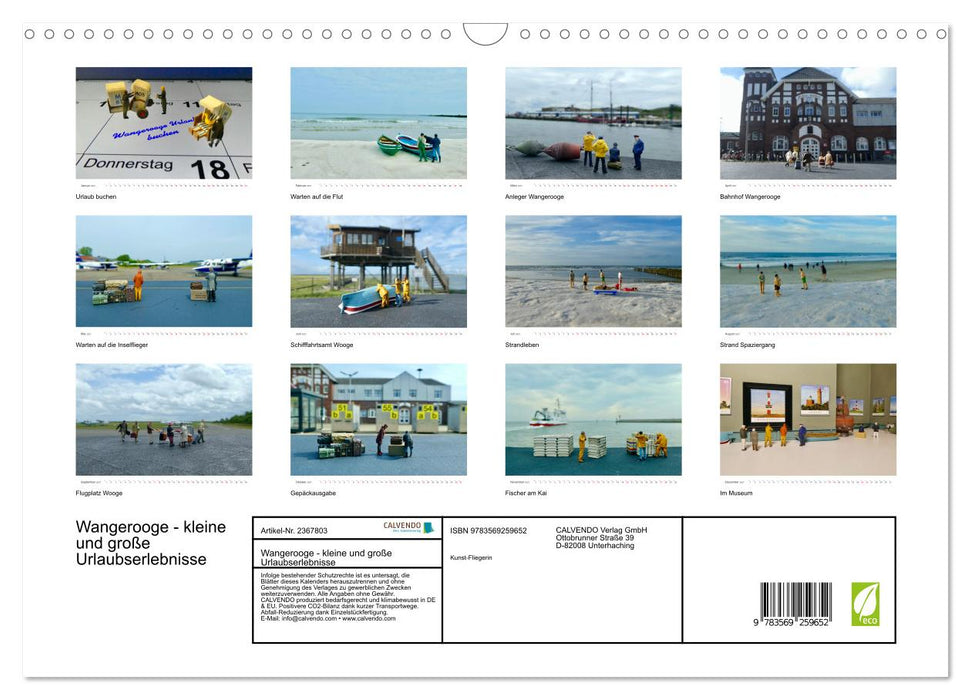 Wangerooge - kleine und große Urlaubserlebnisse (CALVENDO Wandkalender 2027)