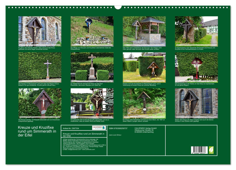 Kreuze und Kruzifixe rund um Simmerath in der Eifel (CALVENDO Wandkalender 2027)