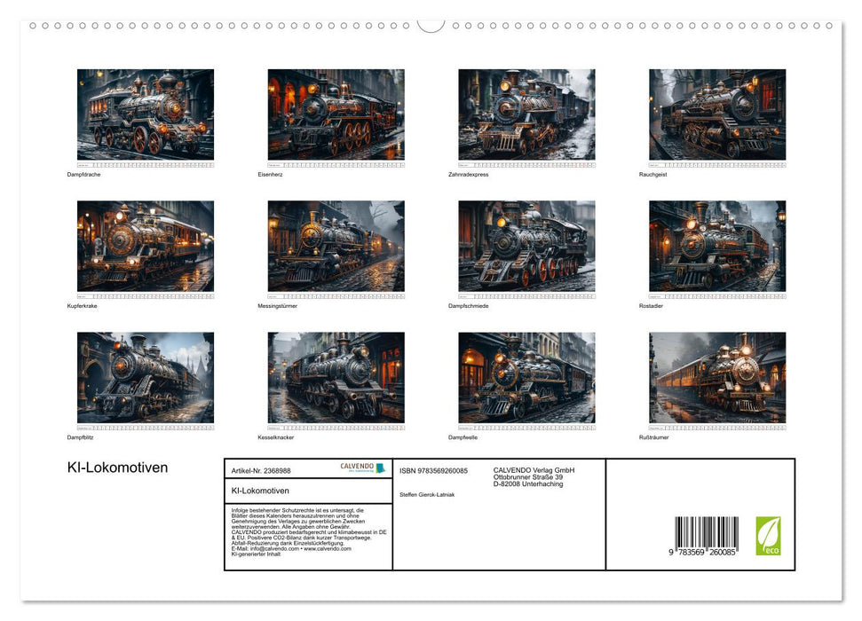 KI-Lokomotiven (CALVENDO Premium Wandkalender 2027)