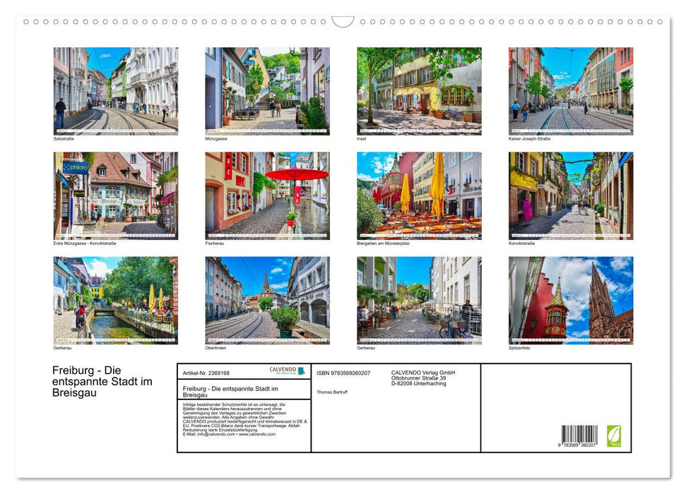 Freiburg - Die entspannte Stadt im Breisgau (CALVENDO Wandkalender 2027)