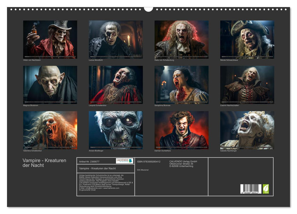 Vampire - Kreaturen der Nacht (CALVENDO Wandkalender 2027)