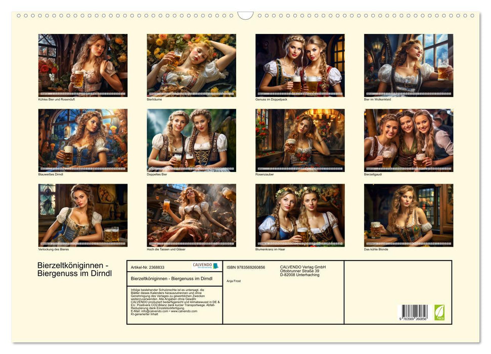 Bierzeltköniginnen - Biergenuss im Dirndl (CALVENDO Wandkalender 2027)