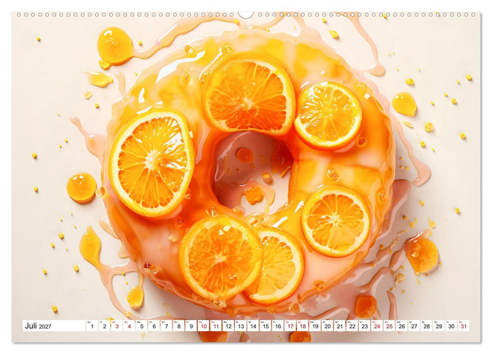 Bunte Donut-Träume - Himmlischer Geschmack aus Krapfenteig (CALVENDO Premium Wandkalender 2027)