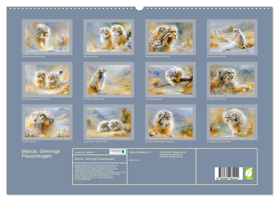 Manuls. Grimmige Flauschkugeln (CALVENDO Premium Wandkalender 2027)