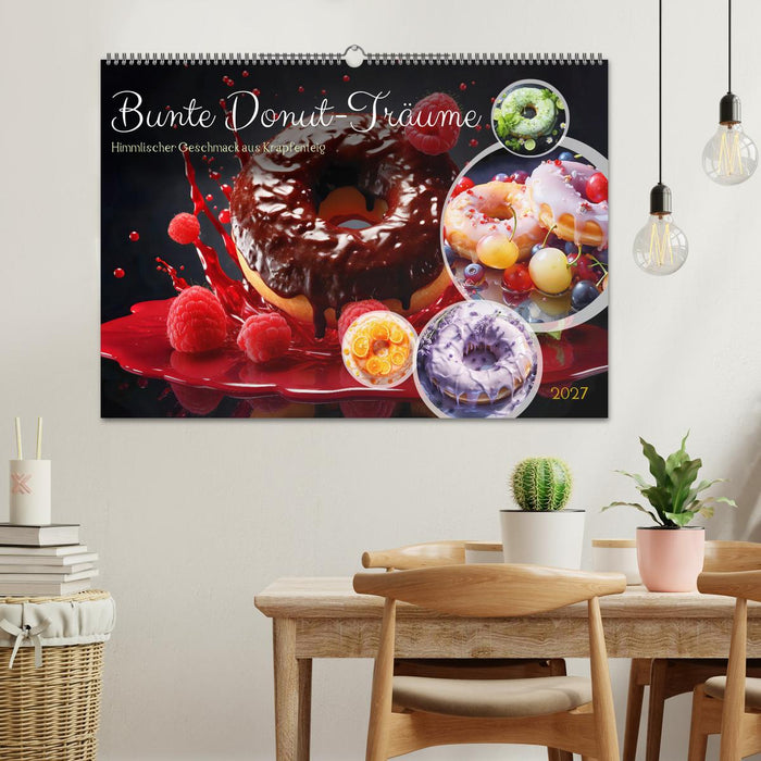 Bunte Donut-Träume - Himmlischer Geschmack aus Krapfenteig (CALVENDO Wandkalender 2027)