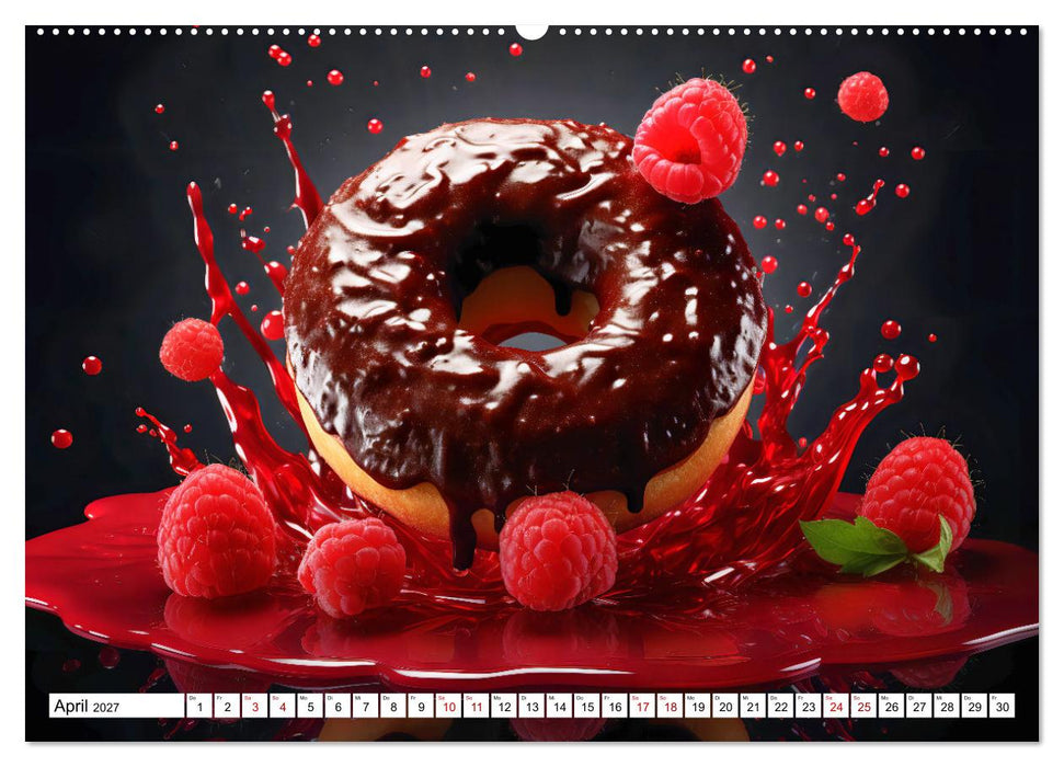 Bunte Donut-Träume - Himmlischer Geschmack aus Krapfenteig (CALVENDO Wandkalender 2027)
