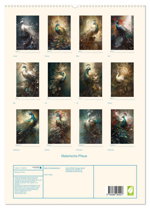 Malerische Pfaue (CALVENDO Premium Wandkalender 2027)