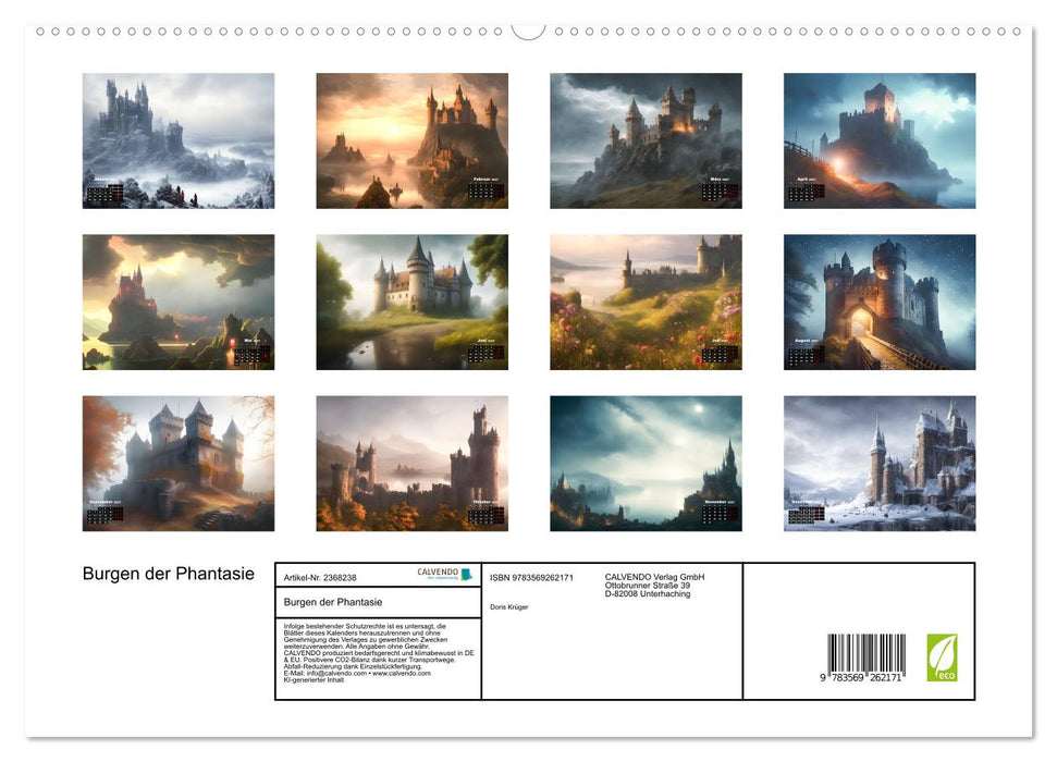 Burgen der Phantasie (CALVENDO Premium Wandkalender 2027)