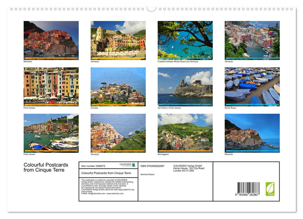 Colourful Postcards from Cinque Terre (CALVENDO Premium-Calendar 2027)