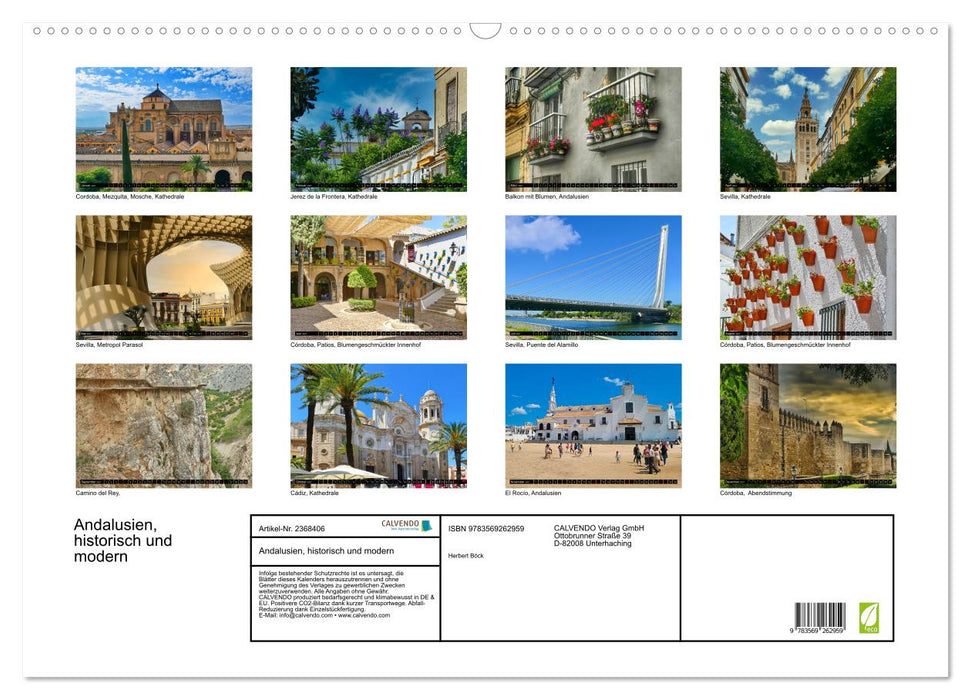 Andalusien, historisch und modern (CALVENDO Wandkalender 2027)