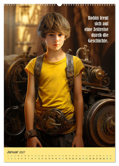 Robin und die Zeitmaschine (CALVENDO Wandkalender 2027)