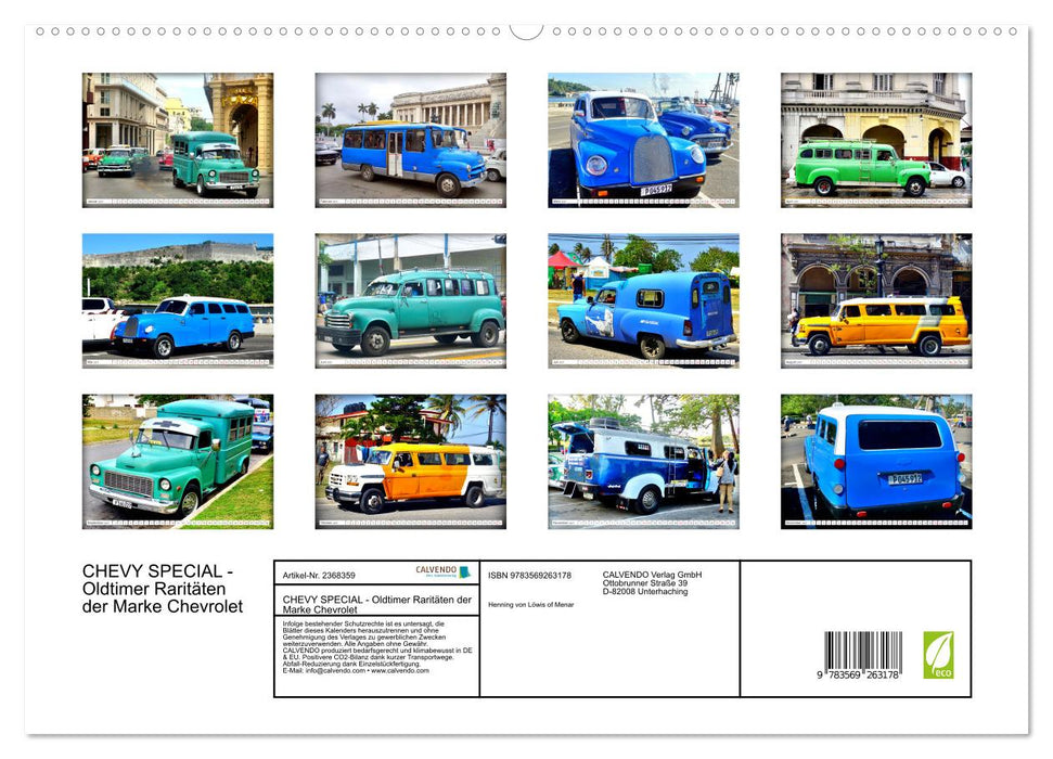 CHEVY SPECIAL - Oldtimer Raritäten der Marke Chevrolet (CALVENDO Premium Wandkalender 2027)