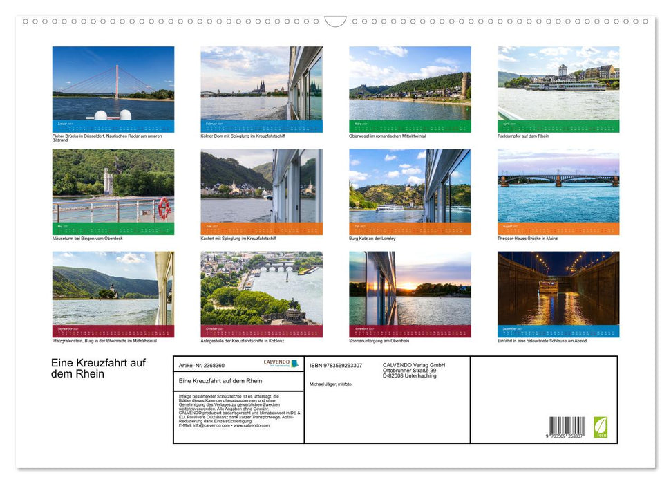Eine Kreuzfahrt auf dem Rhein (CALVENDO Wandkalender 2027)