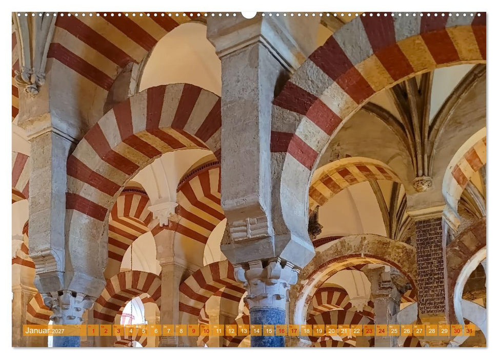 Andalusien, blaues Meer und historische Bauwerke (CALVENDO Premium Wandkalender 2027)