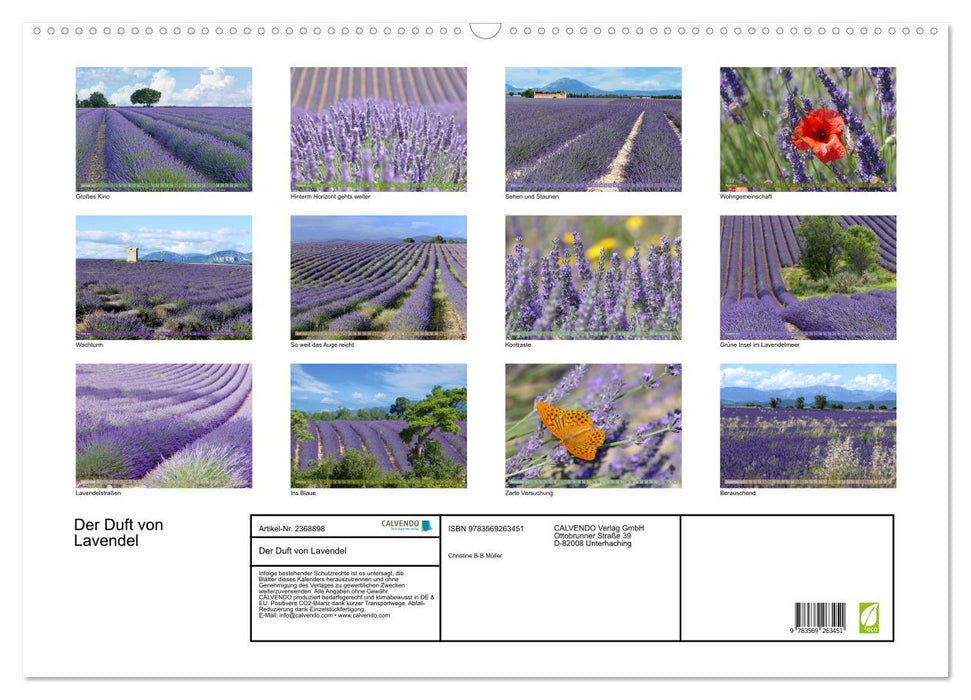 Der Duft von Lavendel (CALVENDO Wandkalender 2027)