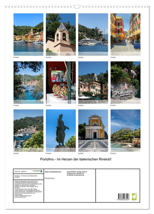 Portofino - Im Herzen der italienischen Riviera!! (CALVENDO Wandkalender 2027)