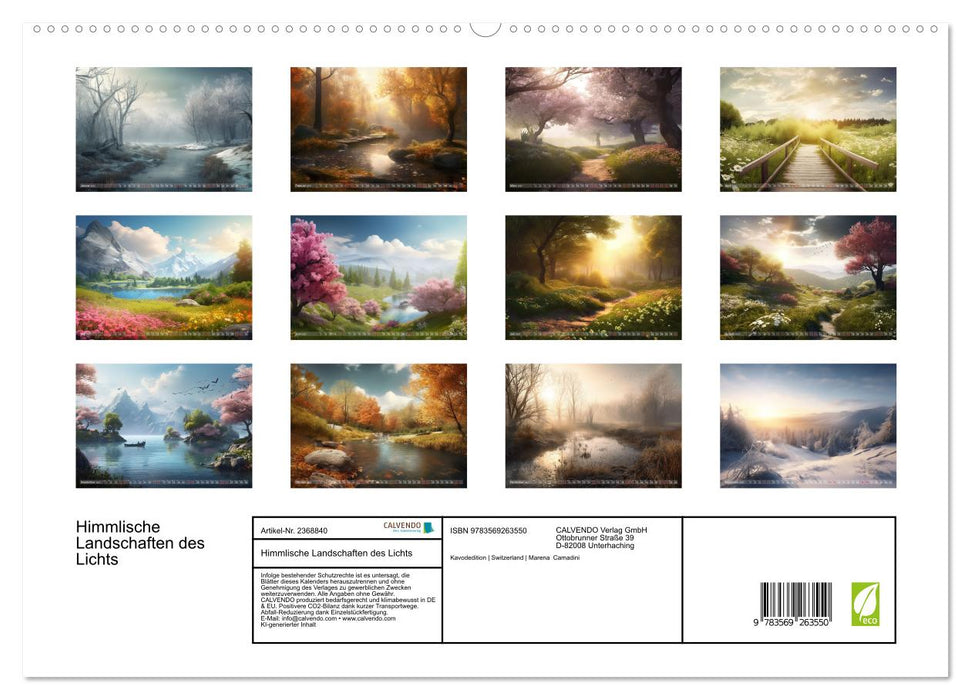 Himmlische Landschaften des Lichts (CALVENDO Premium Wandkalender 2027)