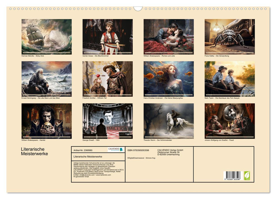 Literarische Meisterwerke (CALVENDO Wandkalender 2027)