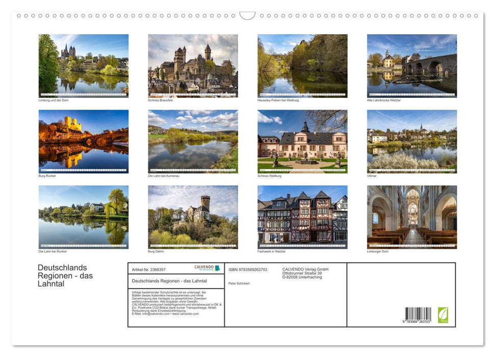 Deutschlands Regionen - das Lahntal (CALVENDO Wandkalender 2027)