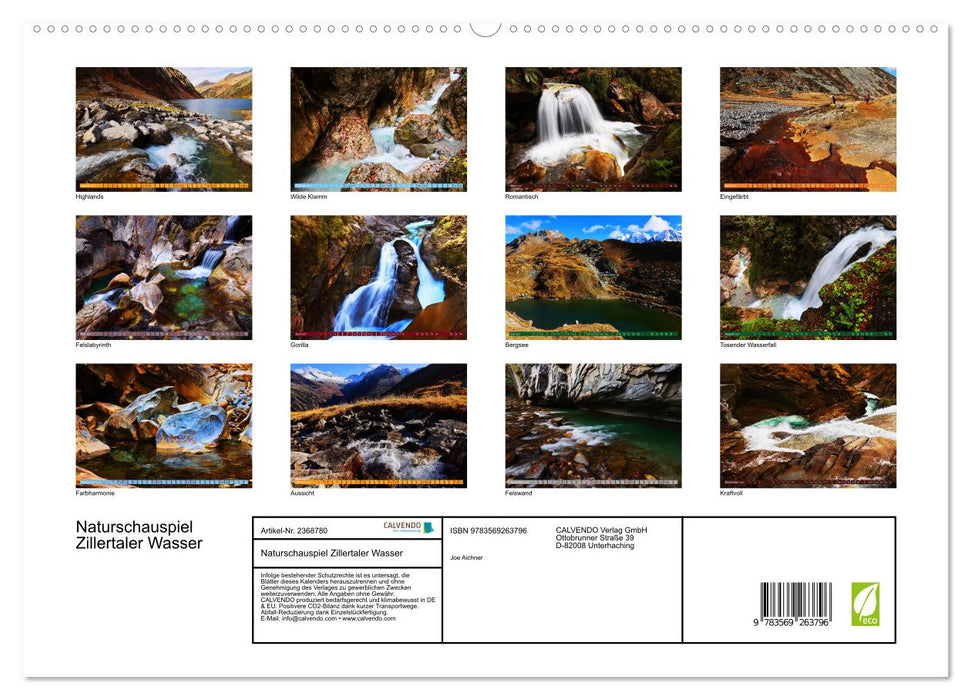 Naturschauspiel Zillertaler Wasser (CALVENDO Premium Wandkalender 2027)