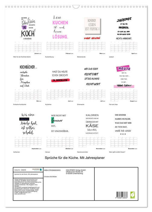 Sprüche für die Küche. Mit Jahresplaner (CALVENDO Wandkalender 2027)