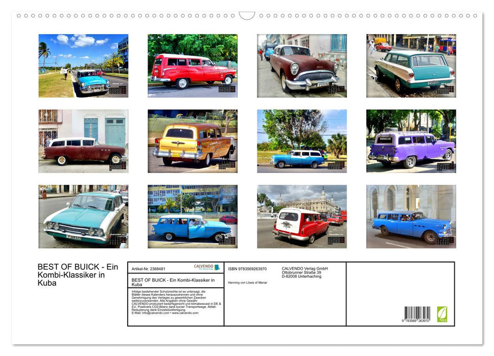 BEST OF BUICK - Ein Kombi-Klassiker in Kuba (CALVENDO Wandkalender 2027)