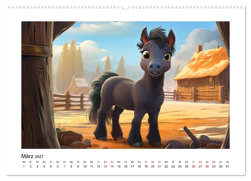 Niedliche Ponys (CALVENDO Premium Wandkalender 2027)