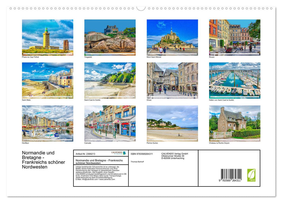 Normandie und Bretagne - Frankreichs schöner Nordwesten (CALVENDO Premium Wandkalender 2027)