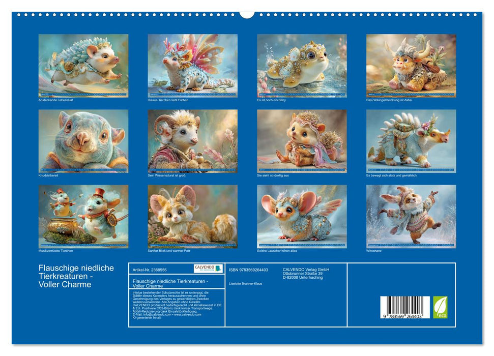 Flauschige niedliche Tierkreaturen - Voller Charme (CALVENDO Premium Wandkalender 2027)